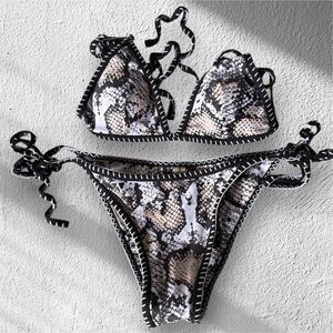 bikini set swimsuit Snake Skin Design String Small (4)